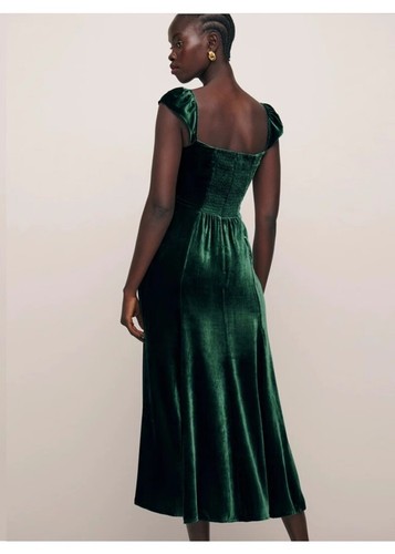 Reformation Damen Samt Urlaub Taille Kleid - Bild 15 von 19