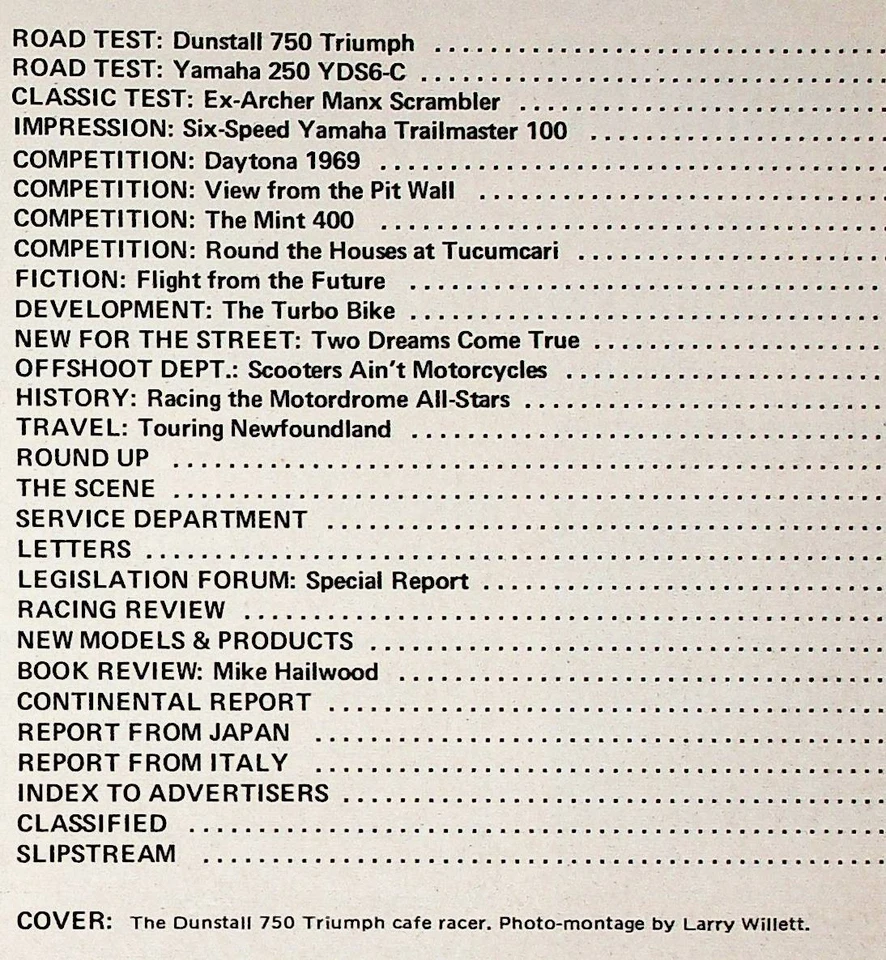 1969 Июнь Cycle World Мотоциклетный Журнал Dunstall 750 Triumph Yamaha 250 - Изображение 3 из 4