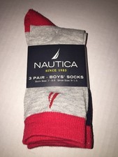 Brand New- Nautica 3 Pair Boys Socks Size 9c-1.5Y