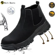 New Men WaterProof Safety Work Boots Indestructible steel toe shoes Anti-slip