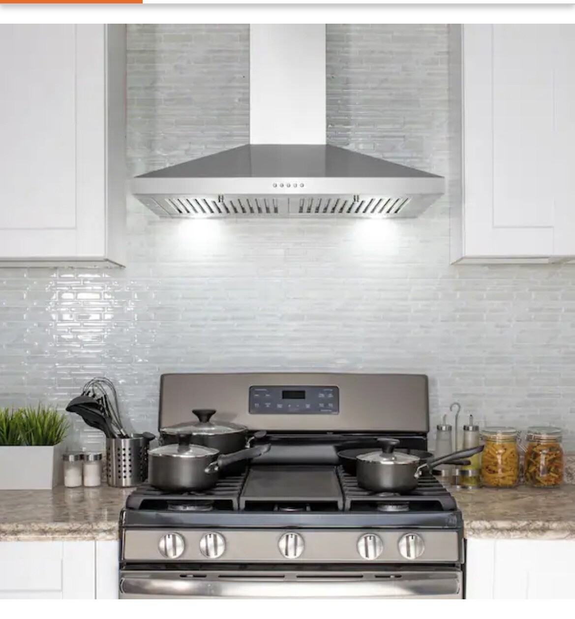 Range Hood Convertible Kitchen Wall Mount 30" 217 CFM Stainless Steel