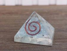 SMALL (25-30mm) FLUORITE COIL ORGONE GEMSTONE PYRAMID ORGONITE