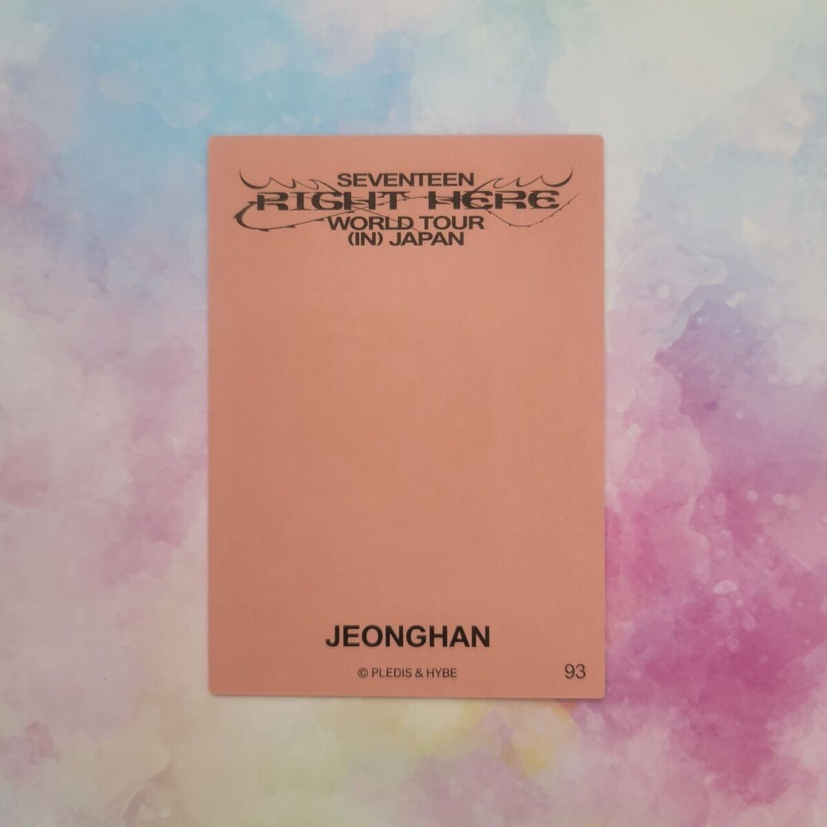 SEVENTEEN RIGHT HERE JAPAN Photo card TOUR Official SEVENTEEN RIGHT HERE JAPAN Photo card TOUR Official
