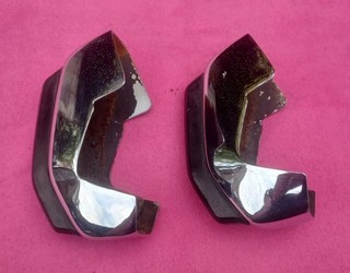2 FORD CAPRI MK1 CHROMED BUMPER OVER RIDERS OVER RIDERS RUBBER BUMP MOULDINGS