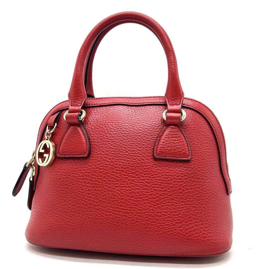 Excellent Condition GUCCI GG Embossed Leather Handbag with Gold Hardware