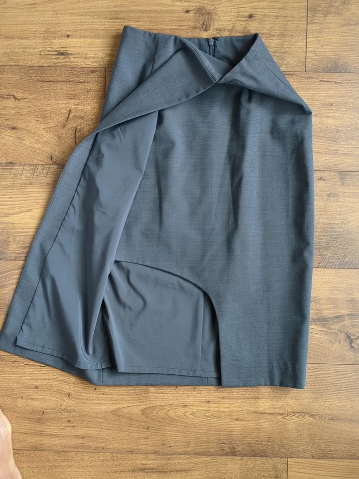 Falda Antonio Melani para mujer talla O/XS lápiz imitación envoltura mezcla lana Foto 4 de 4