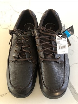 Thom McAn Men's Brown Pebbled Leather Lace-UP Shoes Poron Soles Size 12 Wide