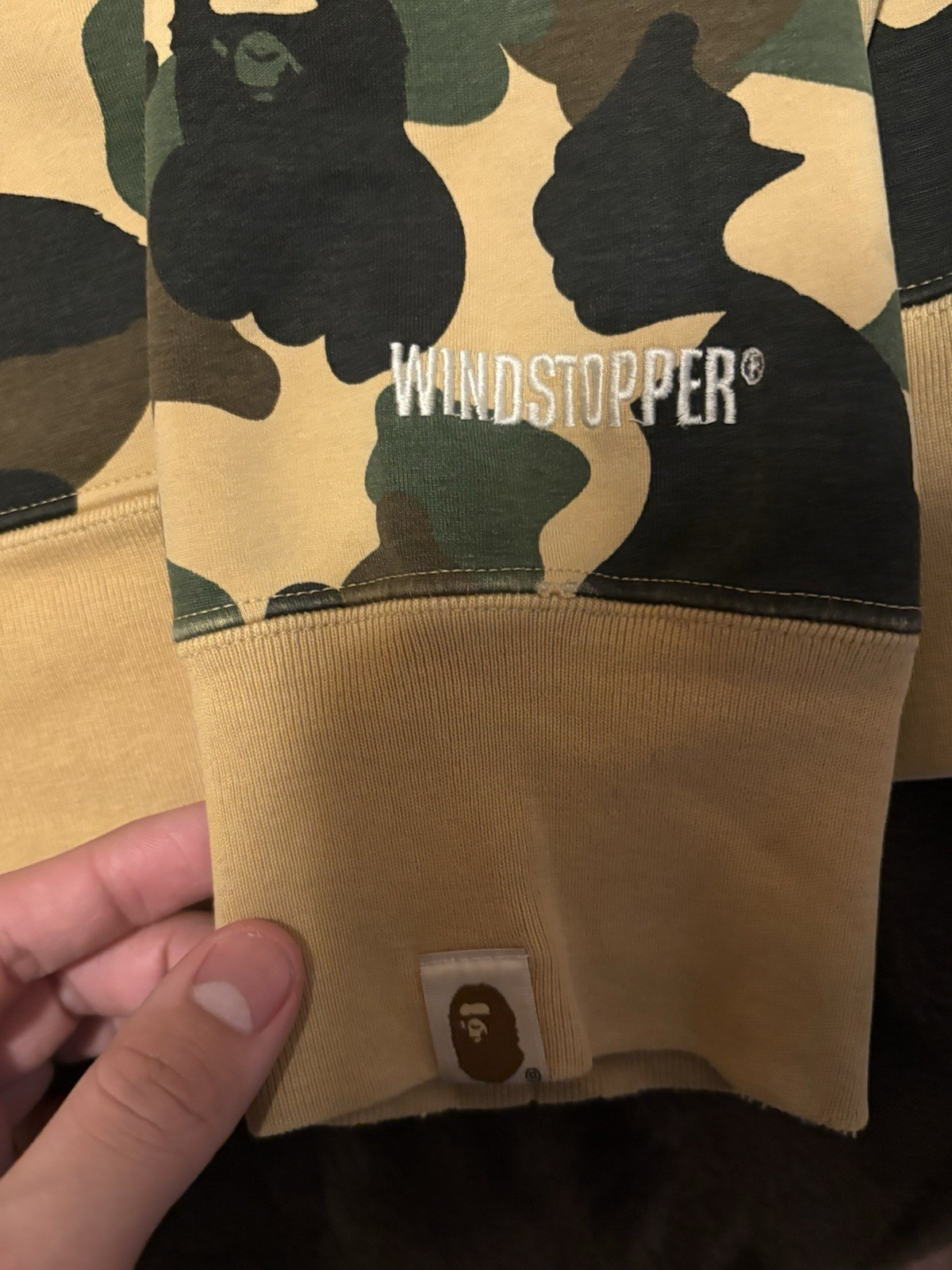 Bape Khaki XLarge Camo Hoodie 100% Cotton Full Zip A Bathing Ape Size XL thumbnail 3