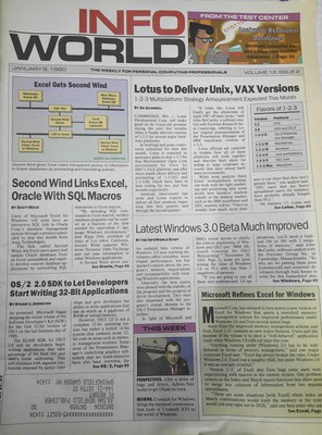 InfoWorld Magazin, Januar 8, 1990 - Lotus Zu Deiver Unix & Vax Versionen, Usw