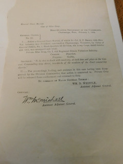 Civil War Document 42nd Illinois Infantry Pat Silas Gray COURT MARTIAL DESERTER