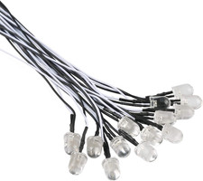 30pcs 12 Volt 10mm White Led Lights Emitting Diodes Pre Wired 7.9 Inch Dc 12v Le