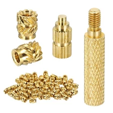 60Set M3 Heat Threaded Inserts 5mm OD, 4.5mm Height, Brass Nut
