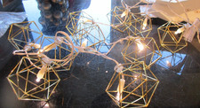 Pottery Barn Teen Geo String Lights Christmas Garland 8' gold photo shoot sample