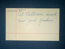 1921 GIANTS: Pat Patterson, SIGNED Vintage 3x5 (VC) - Died 1977