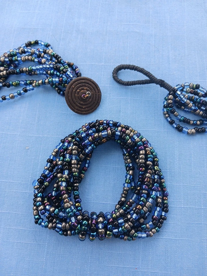 Collar y pulsera Royal Bali Collection cuentas semillas azules Foto 2 de 3