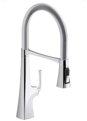 22061-CP Graze Semi-pro, 3 Function Commercial Kitchen Faucet with Pull Down #PU