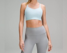 Lululemon Like A Cloud Longline Bra B/C Ribbed Sea Frost Size 8