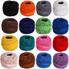 Gomitoli Di Filati Di Cotone, Fili Di Cotone per Uncinetto | Set Da 16 Rotoli Di