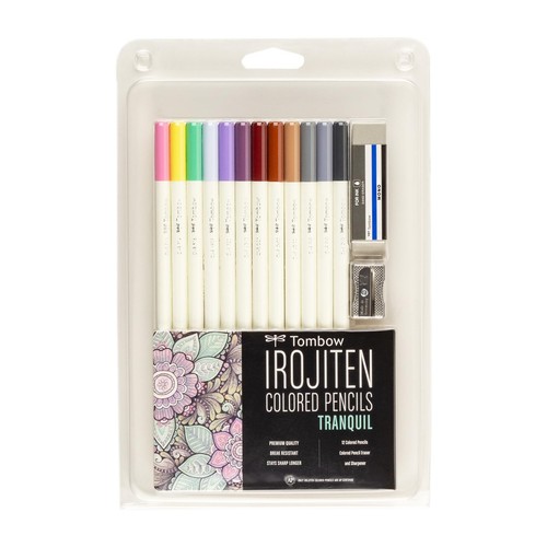 51529 Irojiten Colored Pencil Set, Tranquil. Includes 12 Premium Colored Penc...