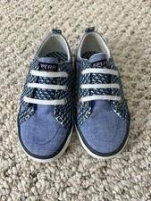Sperry Vineyard Vines Crest Vibe Jr Blue Whale Chambray Kids Toddler Size 8