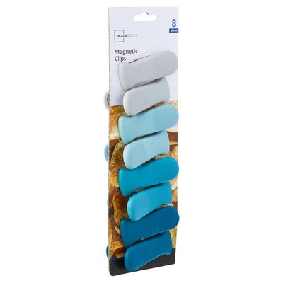 Mainstays 8 Piece Magnetic Plastic Bag Clips Set, Multicolor.