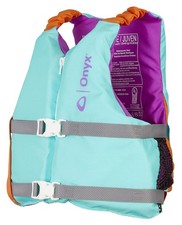 ONYX Youth Paddle Sports Life Jacket PFD, Aqua - 55-88 lbs USCG Approved