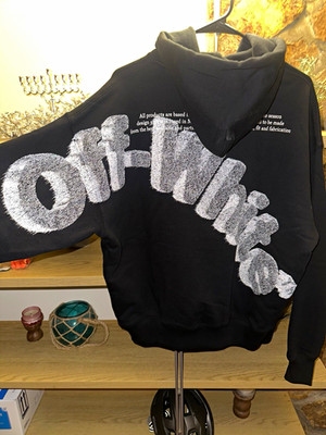 Off-White Black Hoodie Logo Graphic Print Size XS Men s MSRP $795