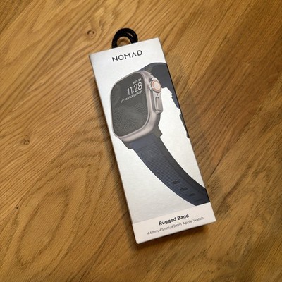 Nomad Rugged Band For 44mm/45mm/49mm Apple Watch Blue Band Black Hardware