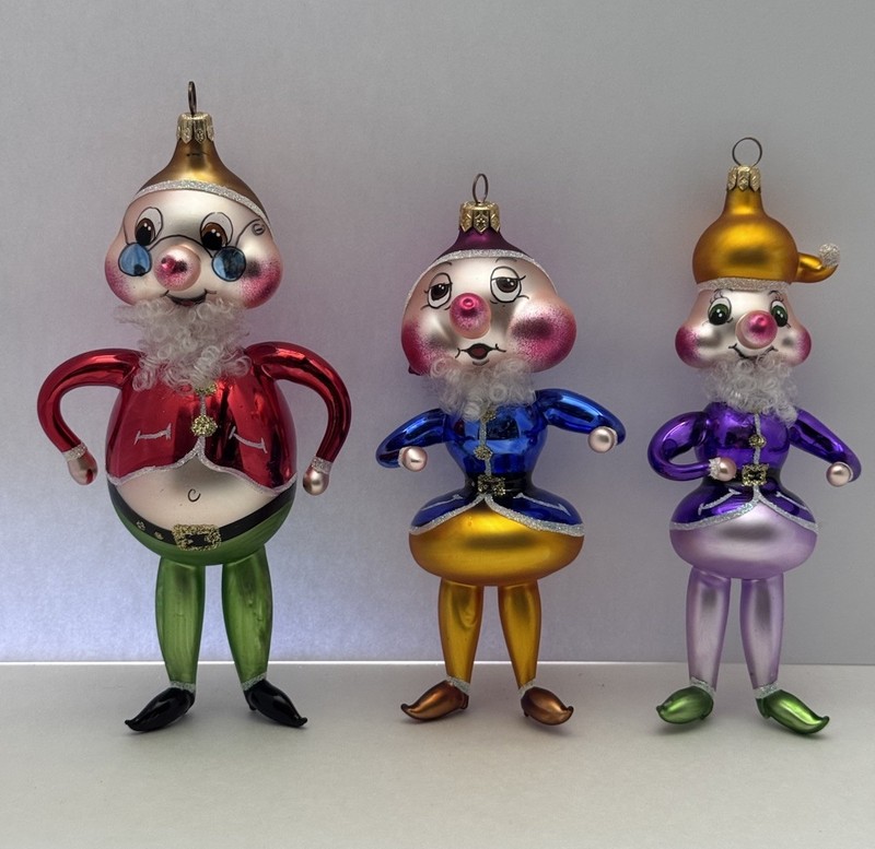 Christopher Radko “Hi Ho Trio” Ornaments Lot Of 3 Christmas Italian
