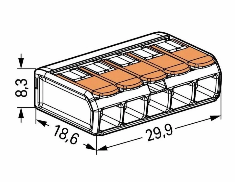 Wago 221-415 Five Conductor Compact Connectors Bulk 1000pcs - Image 3 of 4
