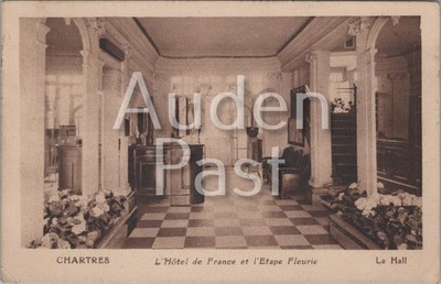 Vintage Chartres L'Hôtel de France et l'Etape Fleurie Hall Postkarte P.H. Rosen