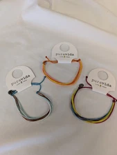 Pura Vida Multi-Color Custom Woven Adjustable Bracelets Lot Of 3 *Free Shipping*