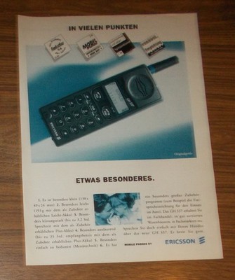 Seltene Werbung ERICSSON GH 337 Mobiltelefon Handy - Etwas Besonderes 1995
