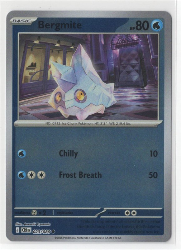 Pokemon Chaos Rising 023/086 Bergmite Reverse Holo