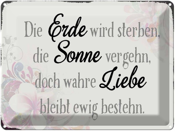 Blechschild 30X40 Cm Wahre Liebe Bleibt Ewig Bestehn Spruch Zitat Deko Geschenk-image