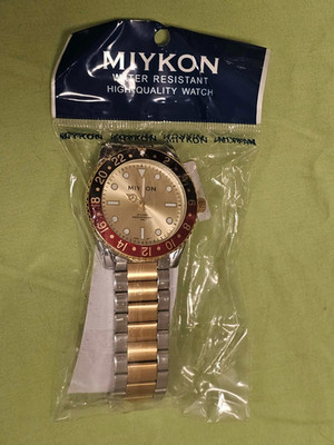 Brand New Working Miykon Gold Sunray Dial Men's 45mm Wristwatch Y3E34-X131