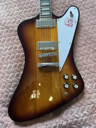 Firebird Electric Guitar Mahogany Body Vintage Sunburst Color H-H Pickups