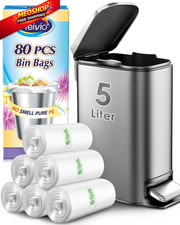 1.2 Gallon 80 Counts Strong Trash Bags Garbage 1 Count Pack of 80 , Clear