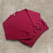 Vintage 90s BVD Made In USA Mens XL Maroon Red Blank Crewneck Sweatshirt