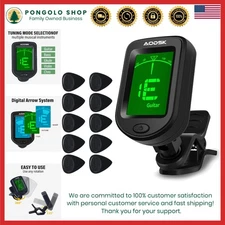 lip-on Guitar Tuner for String Instrument,Digital Electronic Tuner,,Large Cle...