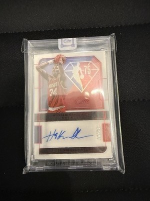 2022 Panini One 75th Team Signature RED Hakeem Olajuwon /25 ENCASED 