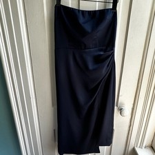 Cushnie Strapless Side-Slit Midi Dress