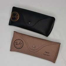 Ray-Ban Universal Black Medium Soft Case  Tan 1971 Square Hard Case