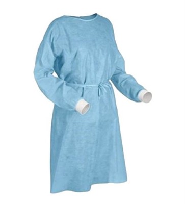 Maytex Disposable Isolation Blue Gowns With Knit Cuffs OS 1 Pack 10 Gowns 