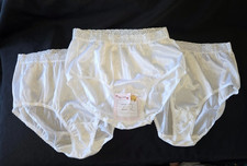 3 Fruit of the Loom 8 Panties Silky Satin Semi Sheer Granny Lace Side Tag BinZ2