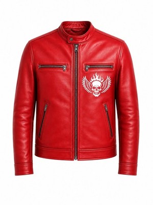 Men Leather Jacket Custom Print   Your Design, Logo, Style   Personalized Jacket