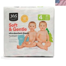Soft  Gentle Size 4 Diapers, 27 Count, Hypo-Allergenic with Wetness Indicator