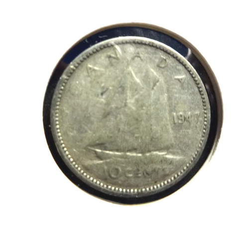 Canada 1947   .800 % Silver 10 Cents  👀