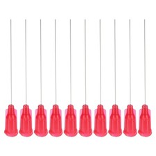25Gax2" 25 Piezas Punta de Aguja Dispensadora Acero Inoxidable y Plástico Rosa Rojo