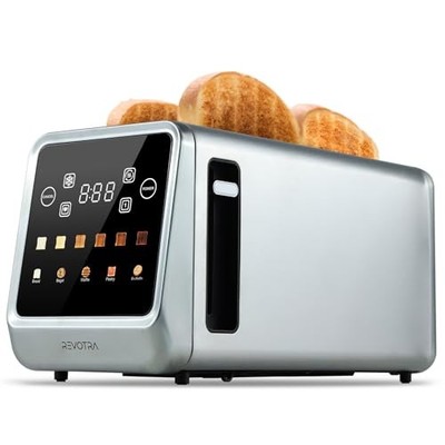 Long Slot Toaster 4 Slice, Touch Screen LED Display, 1.5  Extra Wide Slots for 